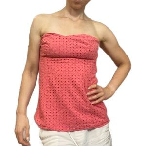 Guess corset top- Pink cotton eyelet